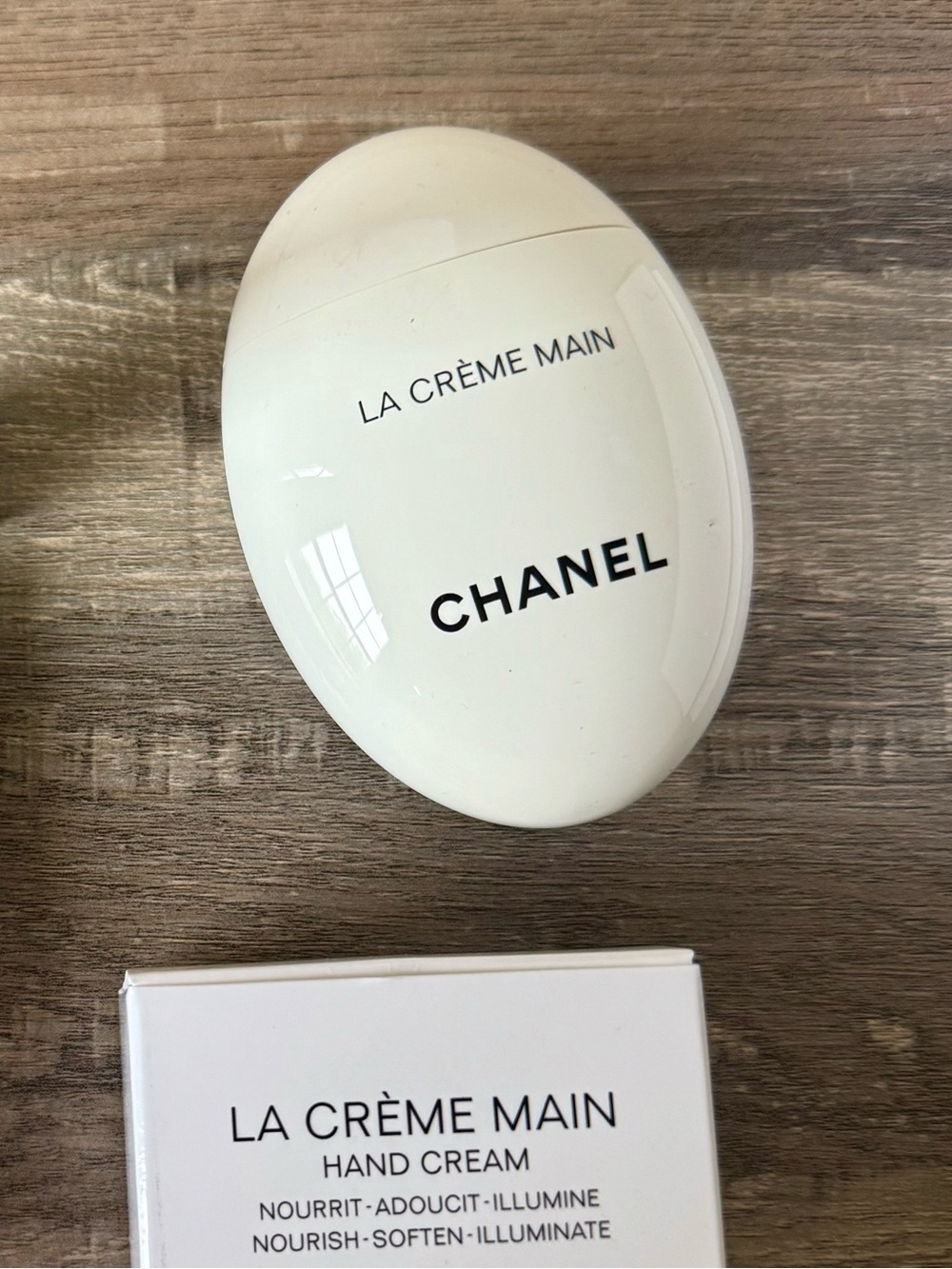 CHANEL La Crème Main Hand Cream - White Oval Case